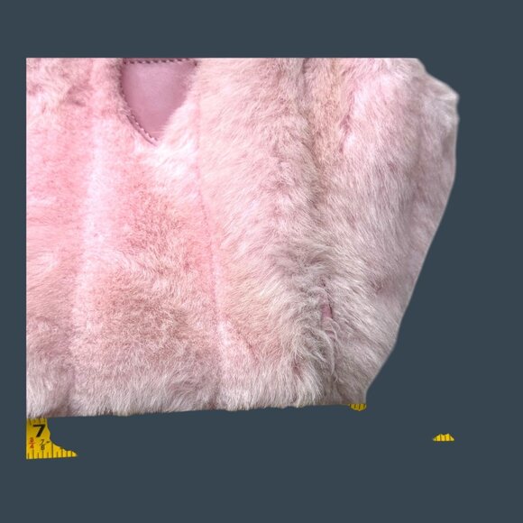 My Flat In London Scottie Purse Pink Faux Fur Pink Handbag Chain Straps Y2K Boho - Picture 6 of 10